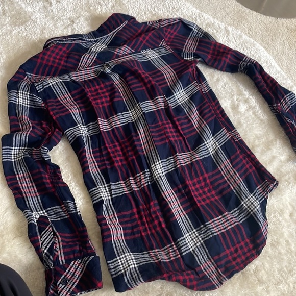 Rails Hunter Navy Red Plaid Flannel Button Down Shirt sz XS - Picture 8 of 8